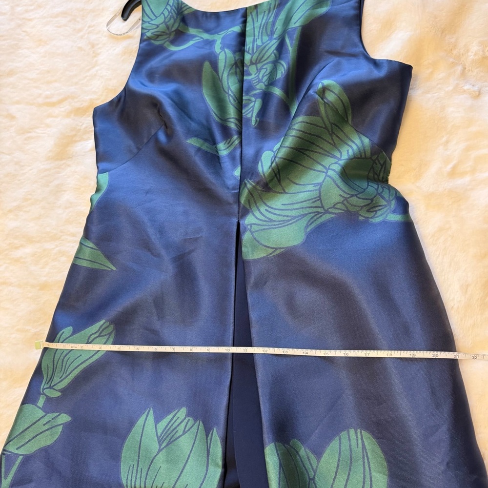 Kay Unger Navy and Teal Floral Maxi Dress / Jumpsuit - Picture 16 of 16